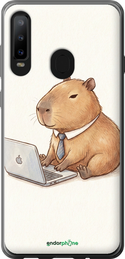 Силіконовий чехол Funny Capybara CEO Working для Samsung Galaxy A8S - 6777u-1636 изображение 