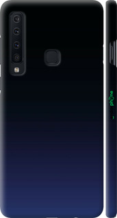 3D пластиковый матовый чехол Градиент в тёмно - синем стиле для Samsung Galaxy A9 (2018) - 6542m-1503 изображение 