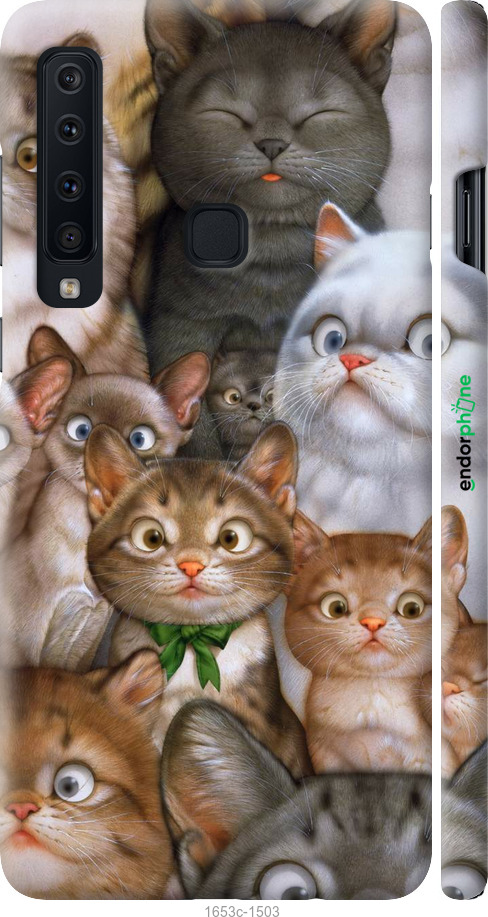 

3D пластиковий матовий чохол "Коти" для Samsung Galaxy A9 (2018)