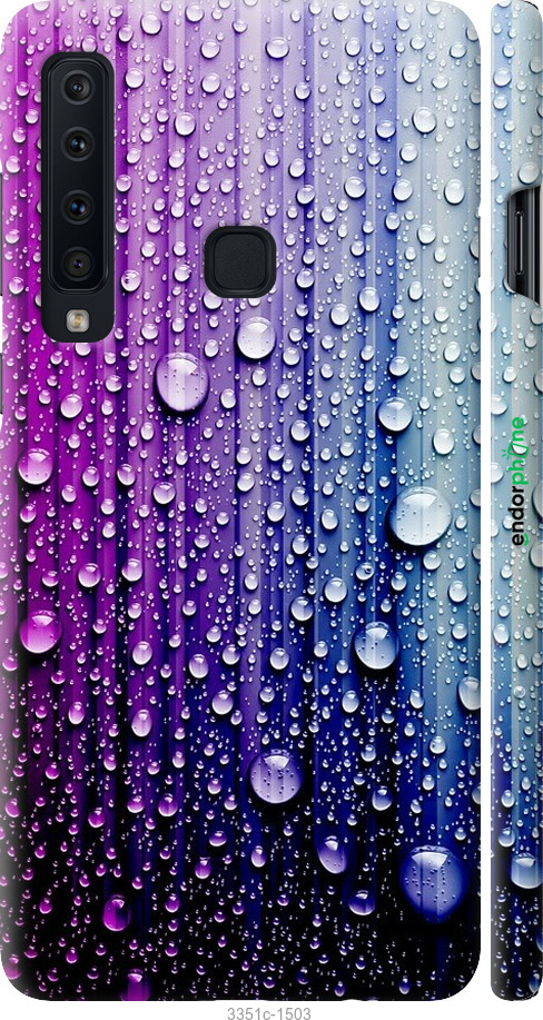

3D пластиковий матовий чохол "Краплини води" для Samsung Galaxy A9 (2018), Синій