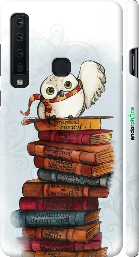 3D пластиковый матовый чехол Сова и книги для Samsung Galaxy A9 (2018) - 6436m-1503 изображение 