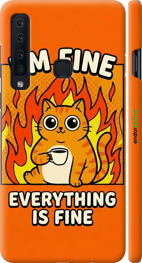 3D пластиковий матовий чехол Funny Cat для Samsung Galaxy A9 (2018) - 6786m-1503 изображение 