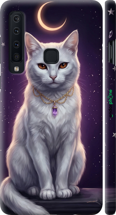 3D пластиковий матовий чехол Mystic White Cat Gothic Dark Purple Gold для Samsung Galaxy A9 (2018) - 6805m-1503 изображение 