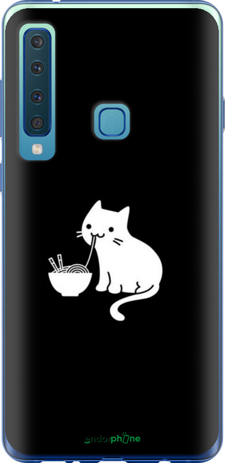 2D пластиковый чехол С милым котом на черном фоне для Samsung Galaxy A9 (2018) - 6528t-1503 изображение 