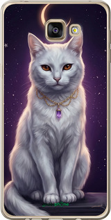 Силиконовый чехол Mystic White Cat Gothic Dark Purple Gold для Samsung Galaxy A9 Pro - 6805u-724 изображение 