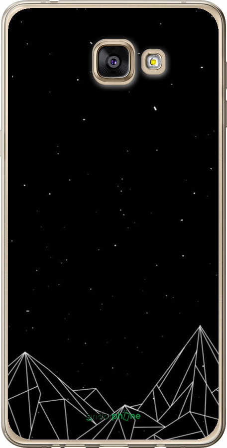 Силиконовый чехол Черно белые абстрактные горы для Samsung Galaxy A9 A9000 - 6437u-107 изображение 