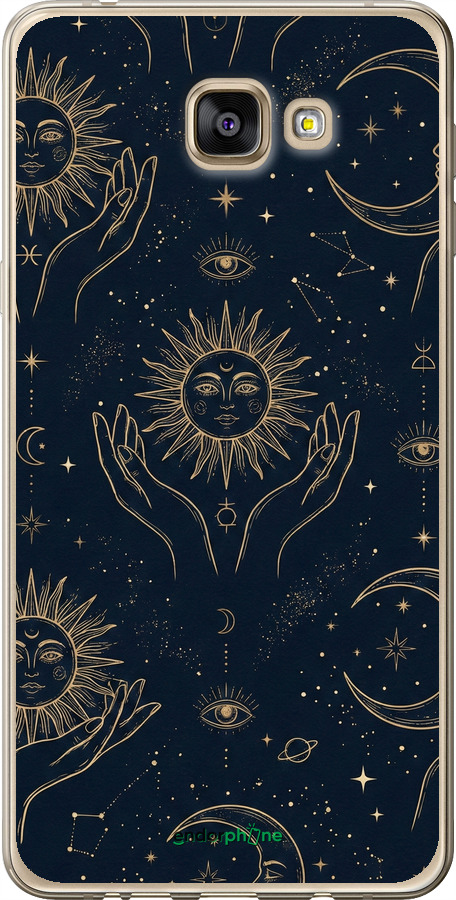 Силіконовий чехол Celestial Harmony: Sun & Moon Gold Mystic Pattern для Samsung Galaxy A9 A9000 - 6778u-107 изображение 