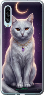 Силиконовый чехол Mystic White Cat Gothic Dark Purple Gold для Samsung Galaxy A90 5G - 6805u-1800 изображение 