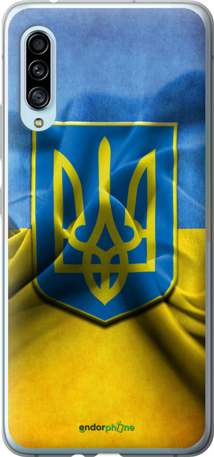 

Силіконовий чохол "Прапор та герб України" для Samsung Galaxy A90 5G, Блакитний