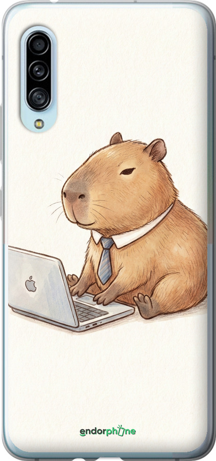 Силиконовый чехол Funny Capybara CEO Working для Samsung Galaxy A90 5G - 6777u-1800 изображение 