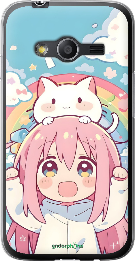 Силиконовый чехол Девочка аниме радуга для Samsung Galaxy Ace 4 G313 - 6304u-207 изображение 