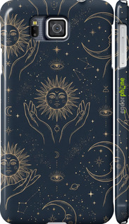 3D пластиковый глянцевый чехол 'Celestial Harmony: Sun & Moon Gold Mystic Pattern' для Samsung Galaxy Alpha G850F изображение 7