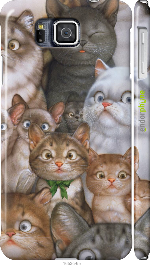 

3D пластиковий матовий чохол "Коти" для Samsung Galaxy Alpha G850F