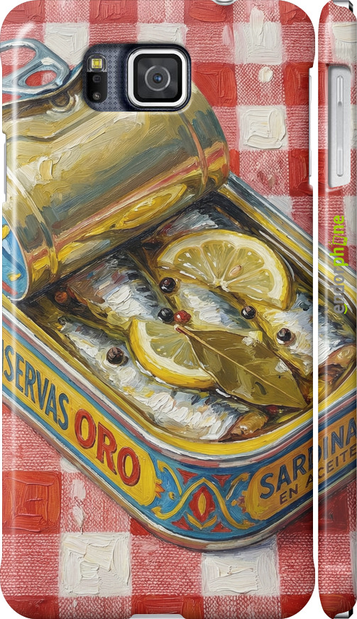 3D пластиковый глянцевый чехол Vintage Sardine Tin Phone для Samsung Galaxy Alpha G850F - 6772c-65 изображение 