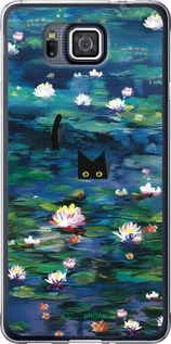 Силиконовый чехол Чехол с изображением водяных лилий Моне и кошек для Samsung Galaxy Alpha G850F - 6399u-65 изображение 