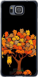 Силиконовый чехол Дерево и котики для Samsung Galaxy Alpha G850F - 6516u-65 изображение 