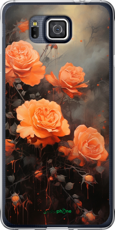 Силиконовый чехол Оранжевые розы для Samsung Galaxy Alpha G850F - 5944u-65 изображение 