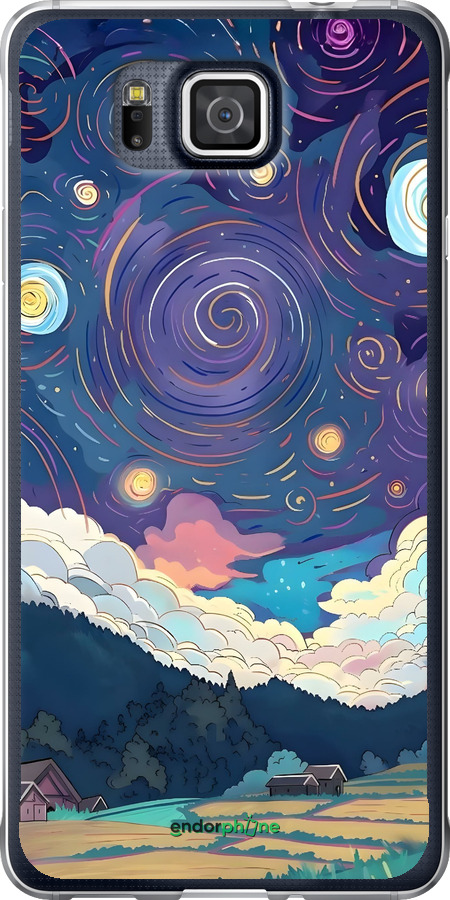 Силиконовый чехол Креативный арт для Samsung Galaxy Alpha G850F - 6322u-65 изображение 