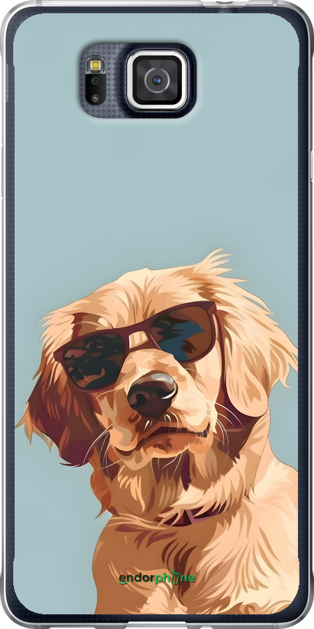 Силиконовый чехол Пес в очках для Samsung Galaxy Alpha G850F - 6381u-65 изображение 