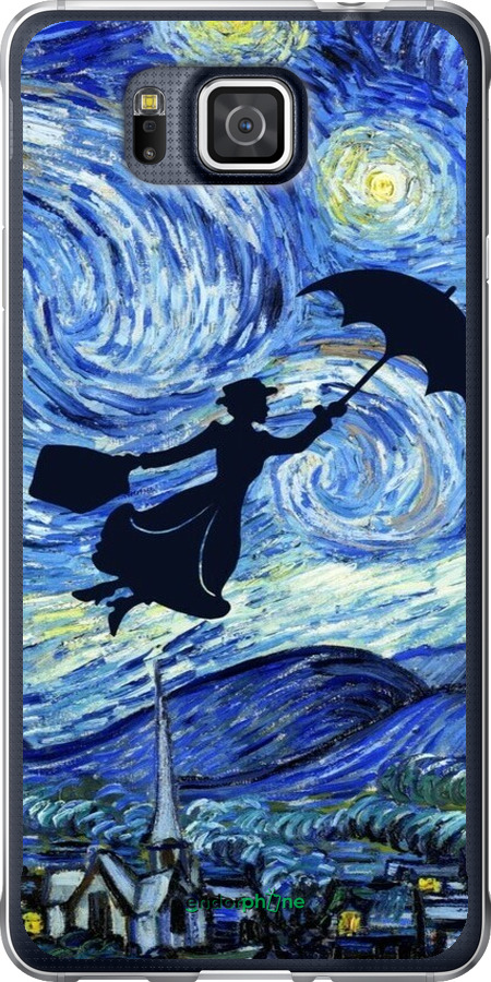 Силиконовый чехол С изображением Мэри Поппинс «Звездная ночь» для Samsung Galaxy Alpha G850F - 6487u-65 изображение 