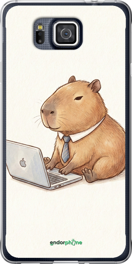 Силиконовый чехол Funny Capybara CEO Working для Samsung Galaxy Alpha G850F - 6777u-65 изображение 