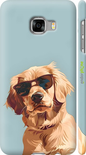 3D пластиковий матовий чехол Пес в очках для Samsung Galaxy C5 C5000 - 6381m-301 изображение 
