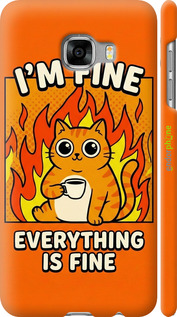 3D пластиковый матовый чехол Funny Cat для Samsung Galaxy C5 C5000 - 6786m-301 изображение 