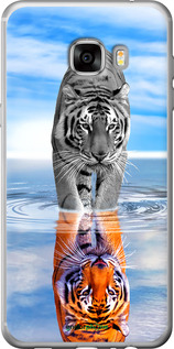 Силиконовый чехол Тигр для Samsung Galaxy C7 C7000 - 6016u-302 изображение 
