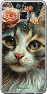 Силіконовий чехол Cats and flowers для Samsung Galaxy C7 C7000 - 6069u-302 изображение 
