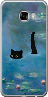 Силіконовий чехол Із зображенням кота та водяної лілії Monet для Samsung Galaxy C7 C7000 - 6519u-302 изображение 