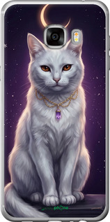Силиконовый чехол Mystic White Cat Gothic Dark Purple Gold для Samsung Galaxy C7 C7000 - 6805u-302 изображение 