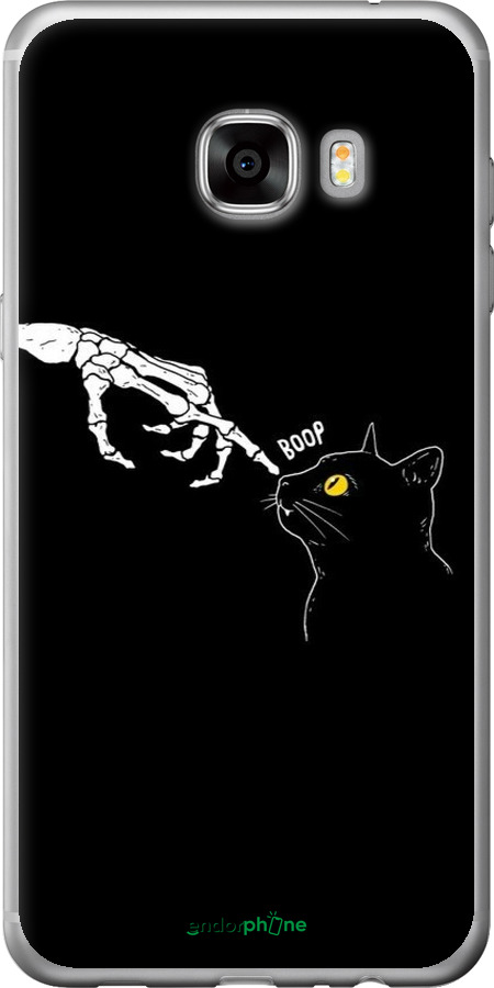 Силиконовый чехол Кошка для Samsung Galaxy C7 C7000 - 6505u-302 изображение 