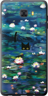 Силиконовый чехол Чехол с изображением водяных лилий Моне и кошек для Samsung Galaxy C9 Pro - 6399u-720 изображение 