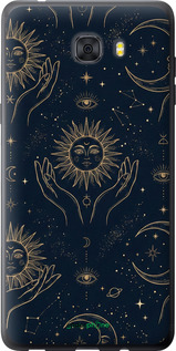 Силиконовый чехол Celestial Harmony: Sun & Moon Gold Mystic Pattern для Samsung Galaxy C9 Pro - 6778u-720 изображение 