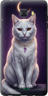 Силиконовый чехол Mystic White Cat Gothic Dark Purple Gold для Samsung Galaxy C9 Pro - 6805u-720 изображение 