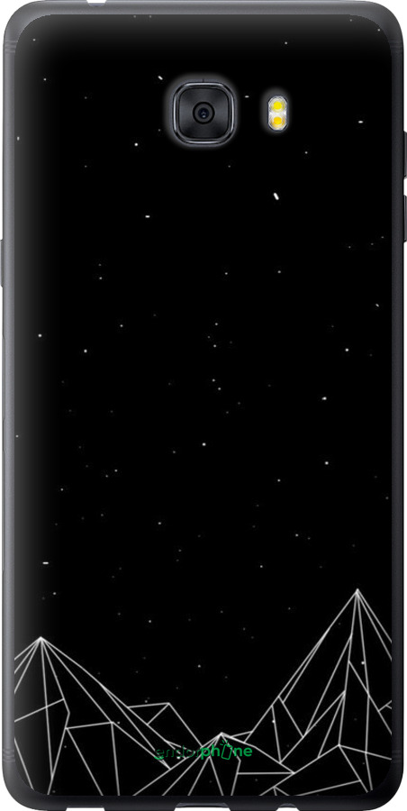 Силиконовый чехол Черно белые абстрактные горы для Samsung Galaxy C9 Pro - 6437u-720 изображение 