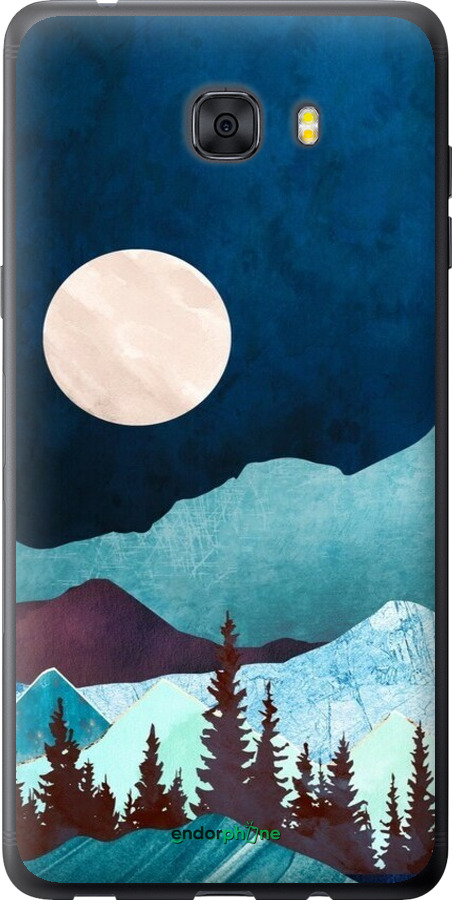 Силиконовый чехол Горная идиллия ночной пейзаж для Samsung Galaxy C9 Pro - 6488u-720 изображение 
