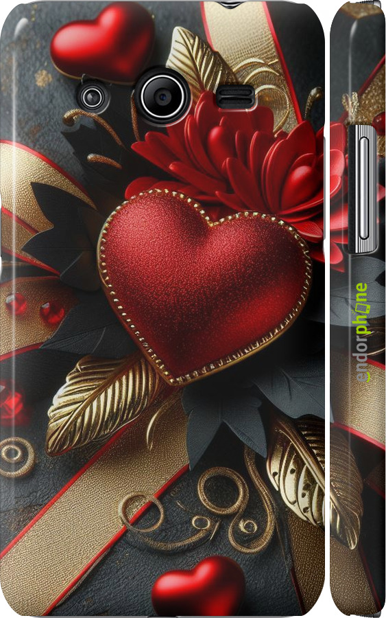 3D пластиковий глянцевий чехол Сердечки v2 для Samsung Galaxy Core 2 G355 - 5832c-75 изображение 