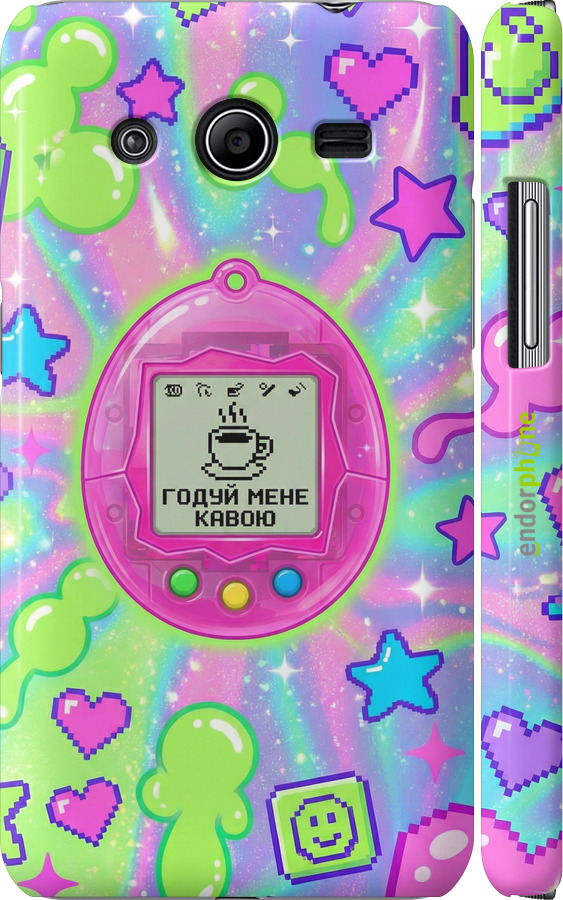 3D пластиковый глянцевый чехол Y2K Aesthetic Retro Pet: Годуй мене кавою для Samsung Galaxy Core 2 G355 - 6784c-75 изображение 
