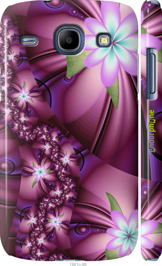 

3D пластиковий матовий чохол "Квіткова мозаїка" для Samsung Galaxy Core i8262, Рожевий