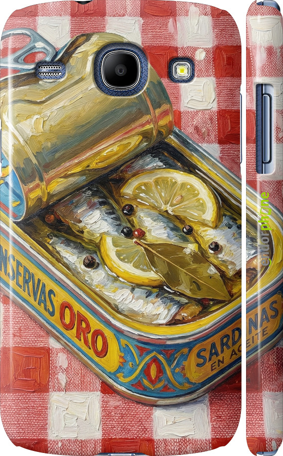 3D пластиковый глянцевый чехол Vintage Sardine Tin Phone для Samsung Galaxy Core i8262 - 6772c-88 изображение 