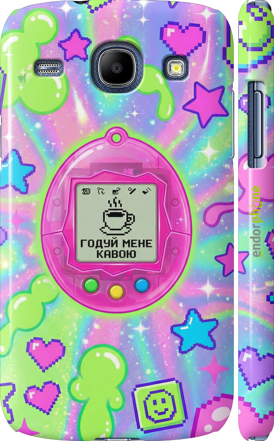 3D пластиковый глянцевый чехол Y2K Aesthetic Retro Pet: Годуй мене кавою для Samsung Galaxy Core i8262 - 6784c-88 изображение 