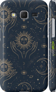 3D пластиковий матовий чохол 'Celestial Harmony: Sun & Moon Gold Mystic Pattern' для Samsung Galaxy Core Prime G360H зображення 3