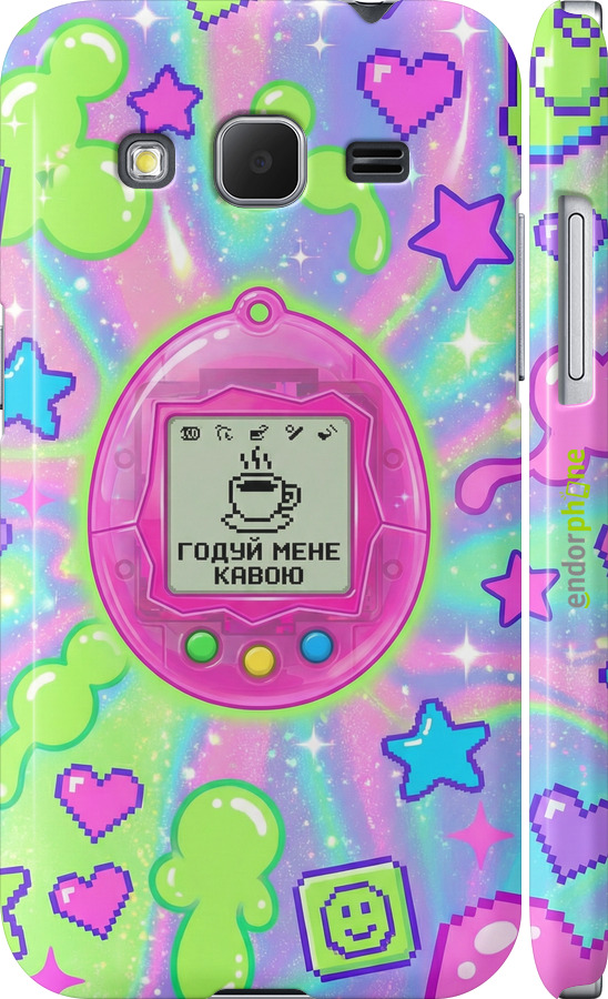 3D пластиковый глянцевый чехол Y2K Aesthetic Retro Pet: Годуй мене кавою для Samsung Galaxy Core Prime G360H - 6784c-76 изображение 
