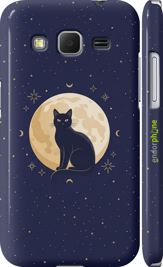 3D пластиковый глянцевый чехол Cute Cat Celestial/Witchy для Samsung Galaxy Core Prime G360H - 6787c-76 изображение 