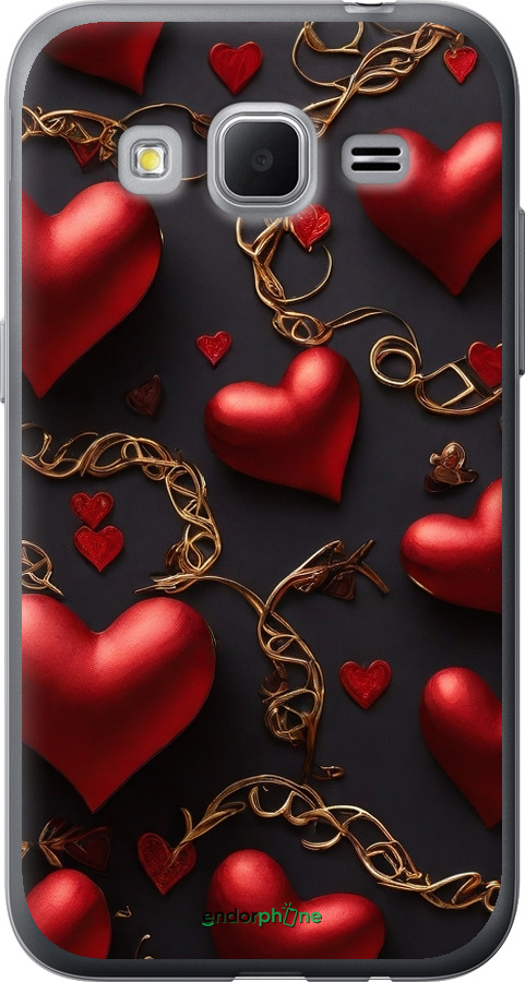 Силіконовий чехол Сердечки для Samsung Galaxy Core Prime G360H - 5831u-76 изображение 