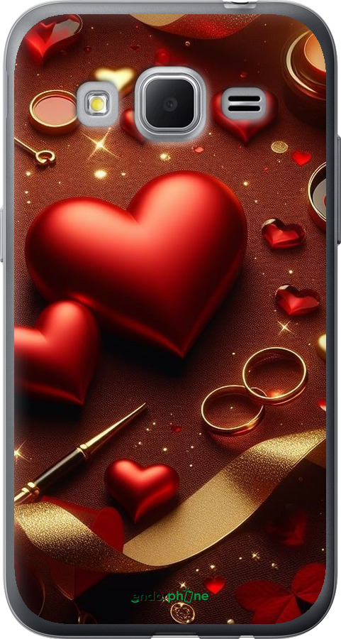 Силіконовий чехол Сердечки v3 для Samsung Galaxy Core Prime G360H - 5833u-76 изображение 