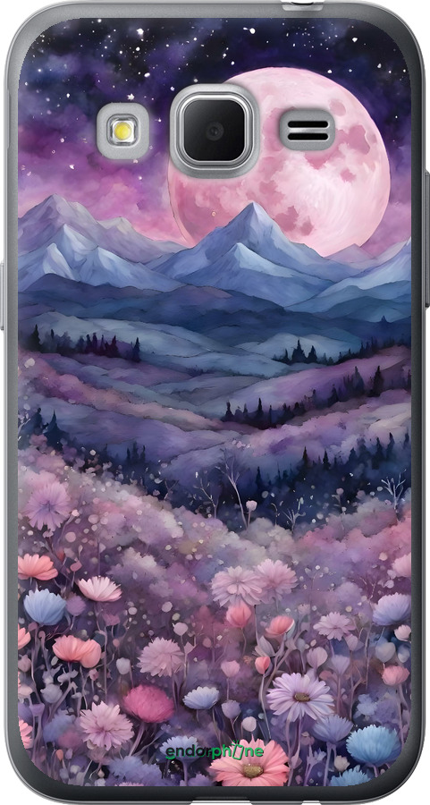 Силиконовый чехол Ночь луна арт для Samsung Galaxy Core Prime G360H - 6319u-76 изображение 