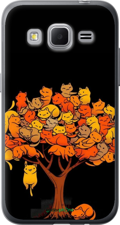 Силиконовый чехол Дерево и котики для Samsung Galaxy Core Prime G360H - 6516u-76 изображение 