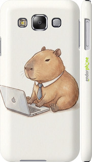 3D пластиковый глянцевый чехол 'Funny Capybara CEO Working' для Samsung Galaxy E5 E500H изображение 1